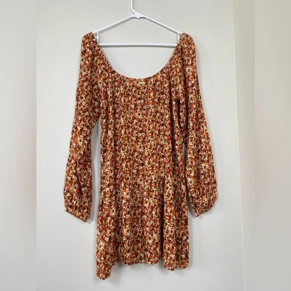 Billabong Floral Fit Long Sleeve Mini Dress Beach Tropical Size SP NWOT - Picture 6 of 13